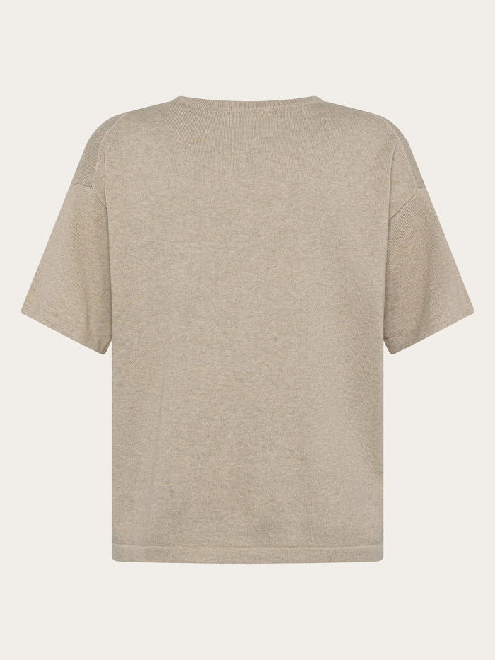 Strick T-Shirt Cashmere Knit Light Feather Grey von Knowledge Cotton Apparel 3