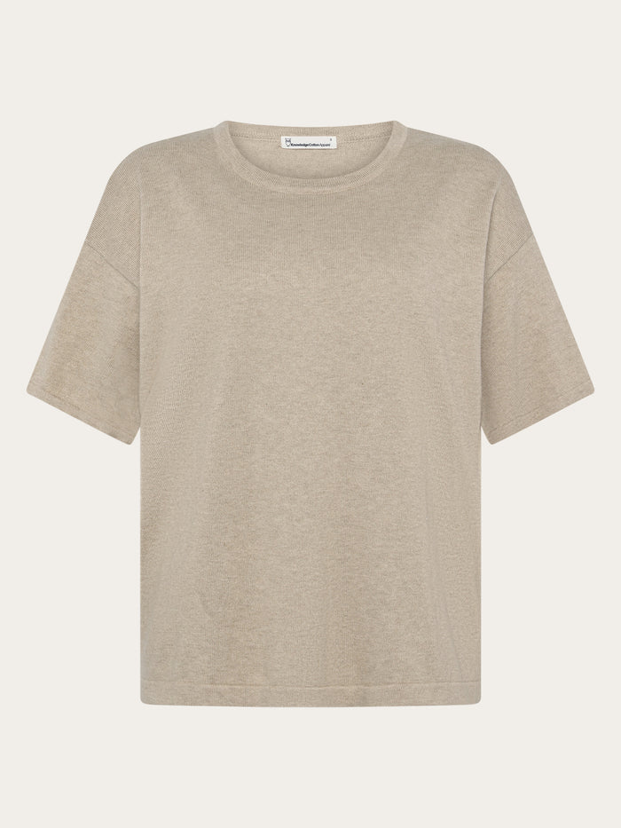 Strick T-Shirt Cashmere Knit Light Feather Grey von Knowledge Cotton Apparel
