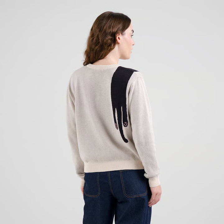 Sweater Arendal Long Cat Vanilla White von Dedicated 4