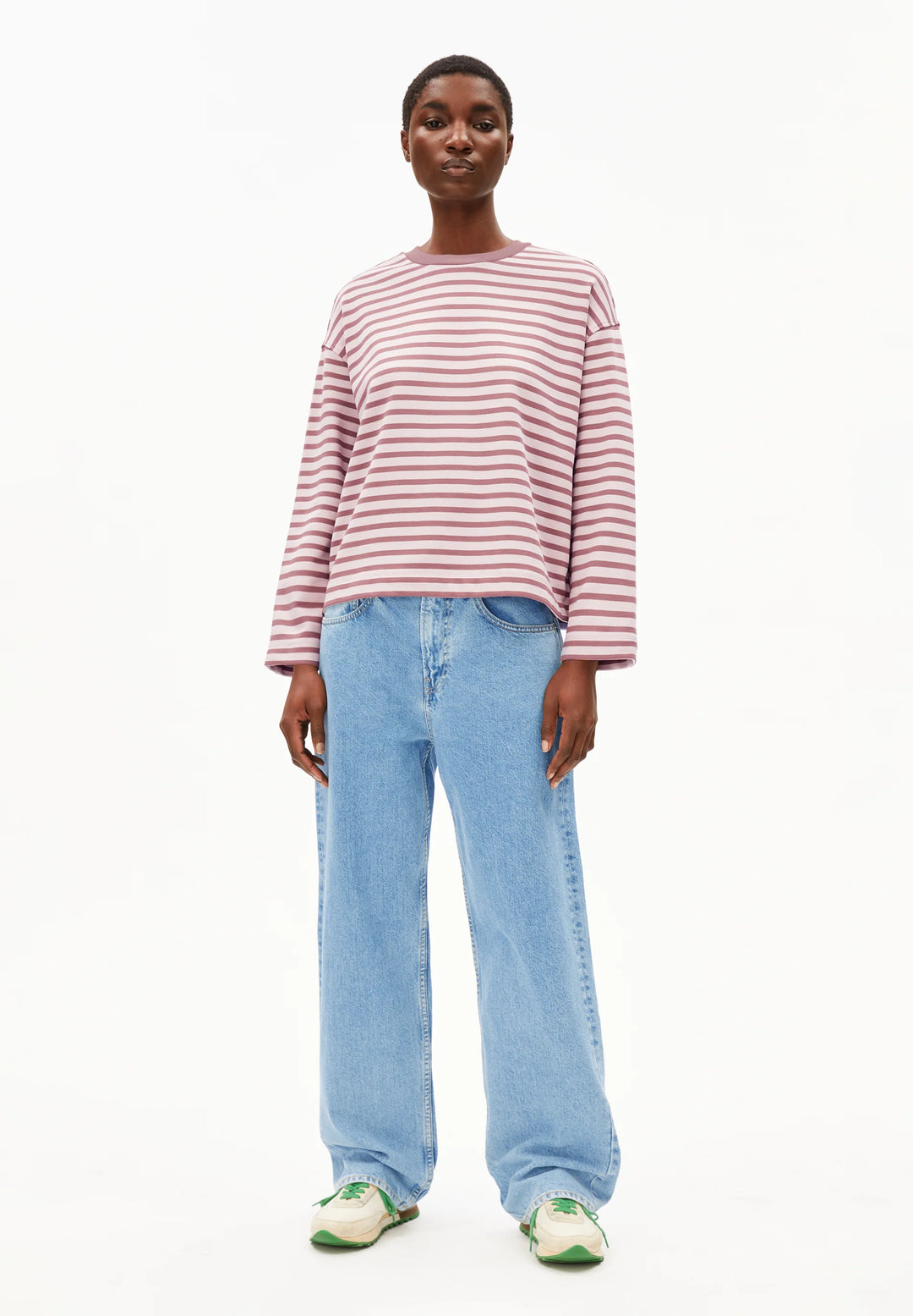 Sweater FRANKAA MAARLEN STRIPE Ice Grape - Dark Berry von Armedangels 5