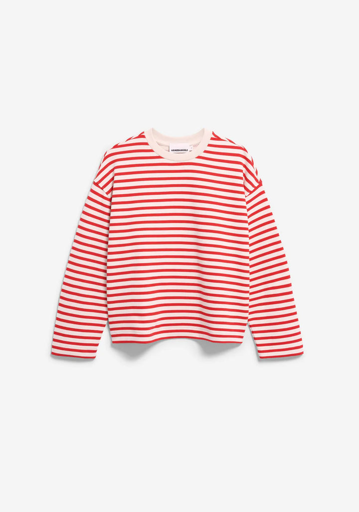 Sweater FRANKAA MAARLEN STRIPE Undyed-Mars Red von Armedangels 5