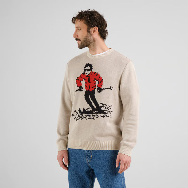 Sweater Mora Fallen Skier Oat White von Dedicated 4