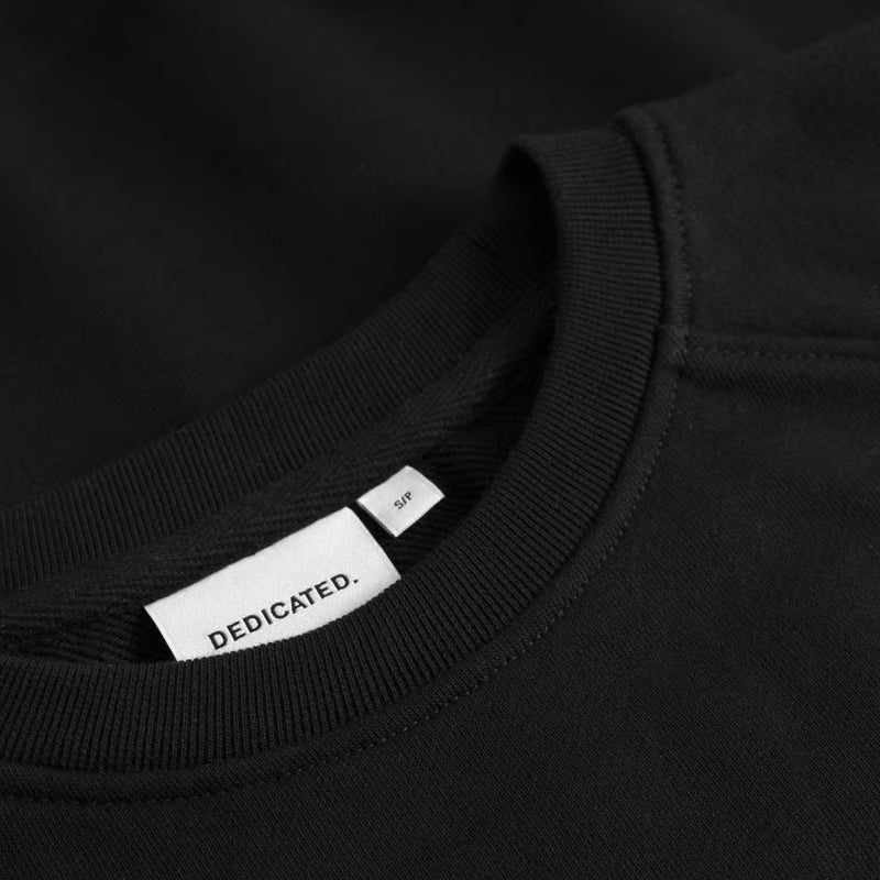 Sweatshirt Ystad Line Art Leaves Black von Dedicated 3