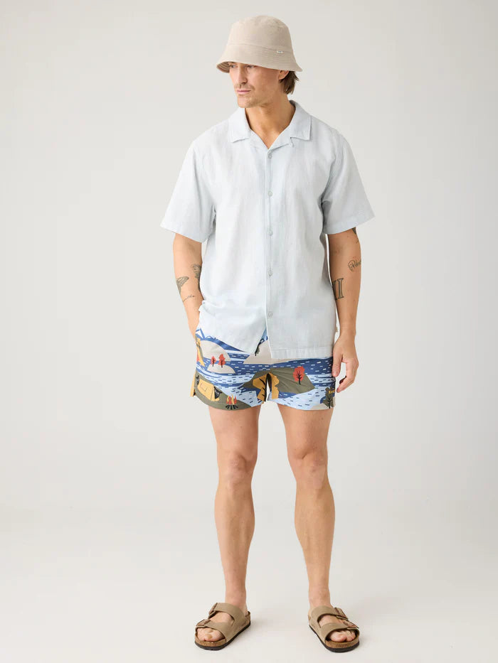 Swimshorts Mid Thigh Print Blue von Knowledge Cotton Apparel 1