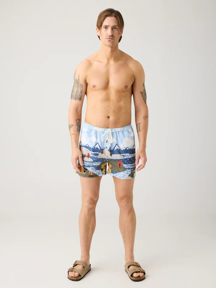 Swimshorts Mid Thigh Print Blue von Knowledge Cotton Apparel 2