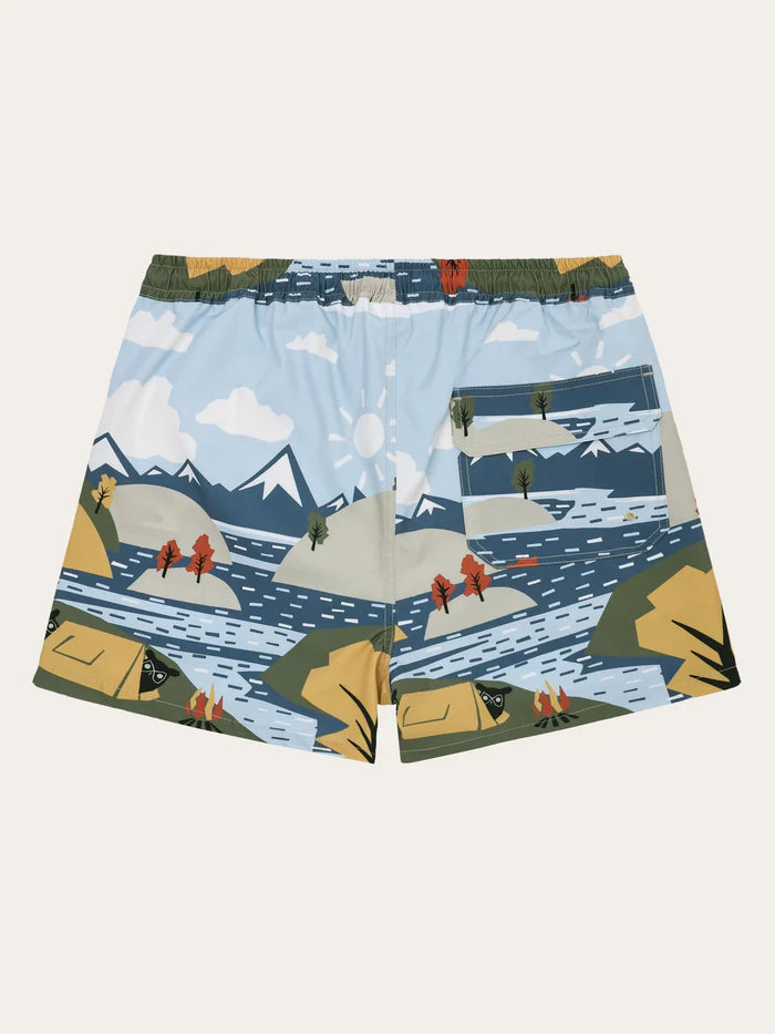Swimshorts Mid Thigh Print Blue von Knowledge Cotton Apparel 4