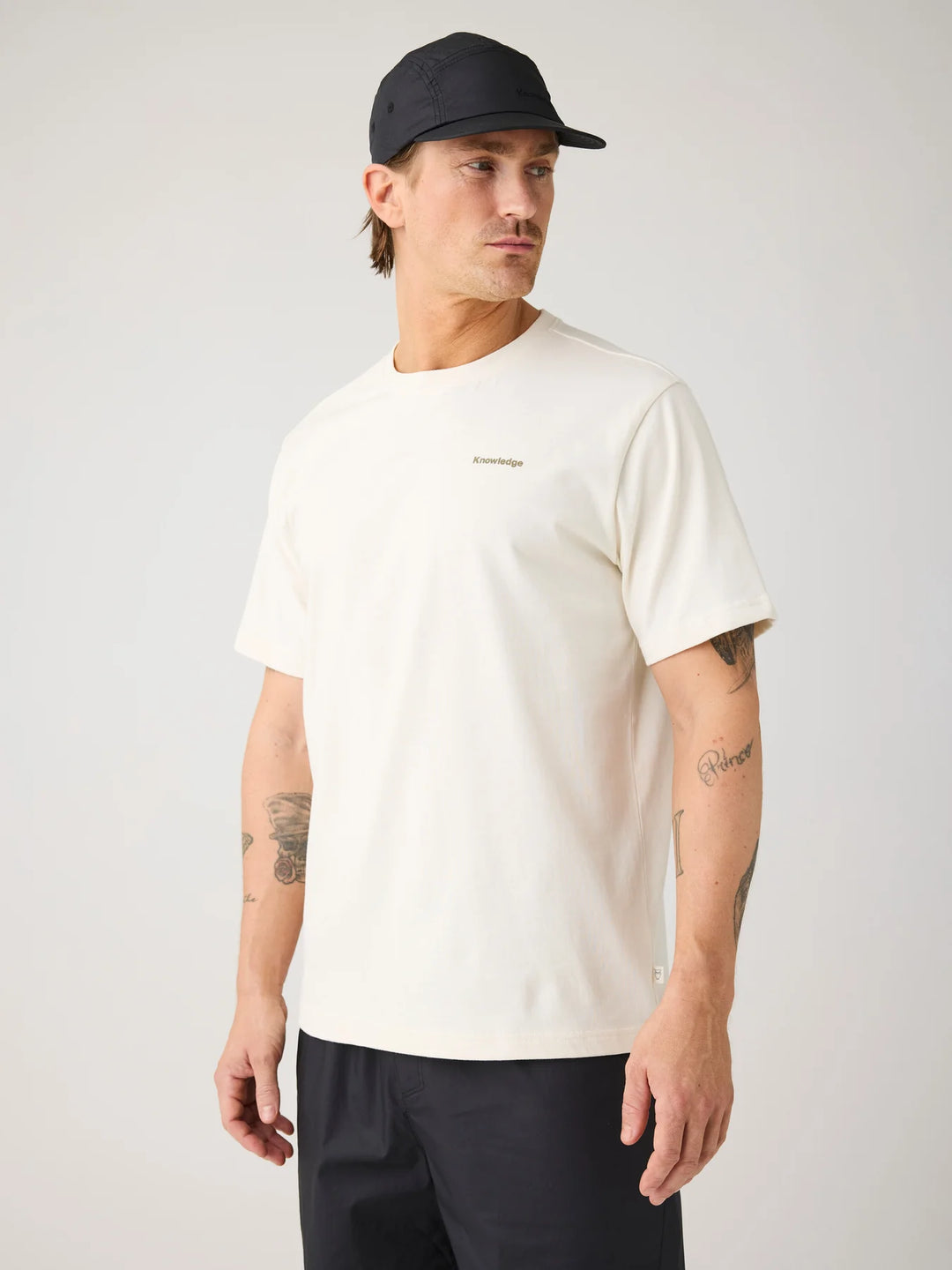 T-Shirt Back Print Egret von Knowledge Cotton Apparel 4