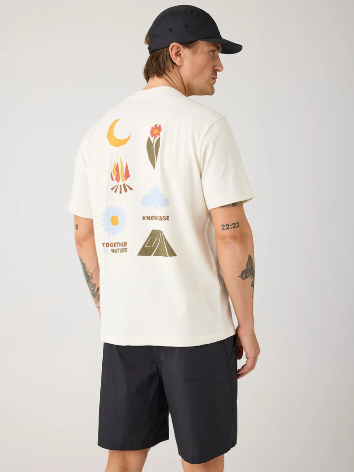 T-Shirt Back Print Egret von Knowledge Cotton Apparel 5