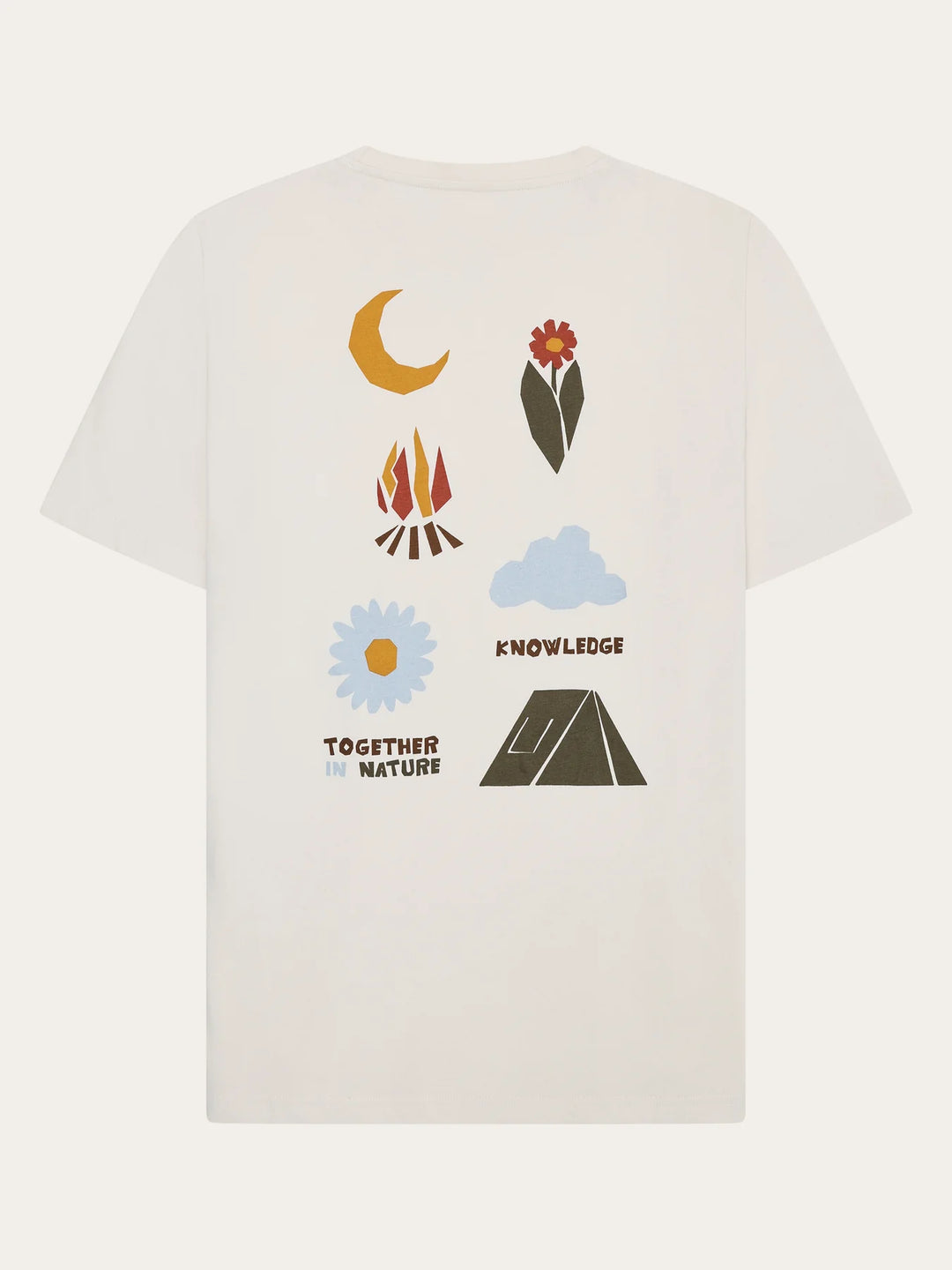T-Shirt Back Print Egret von Knowledge Cotton Apparel 7