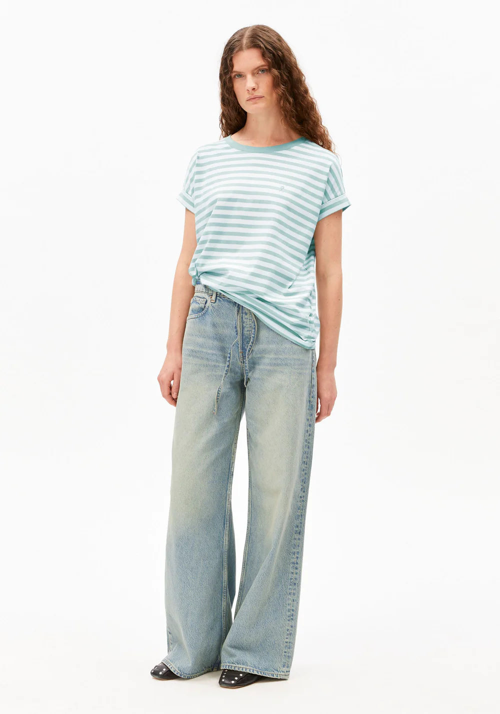 T-Shirt IDAARA STRIPES White-Foam von Armedangels 4