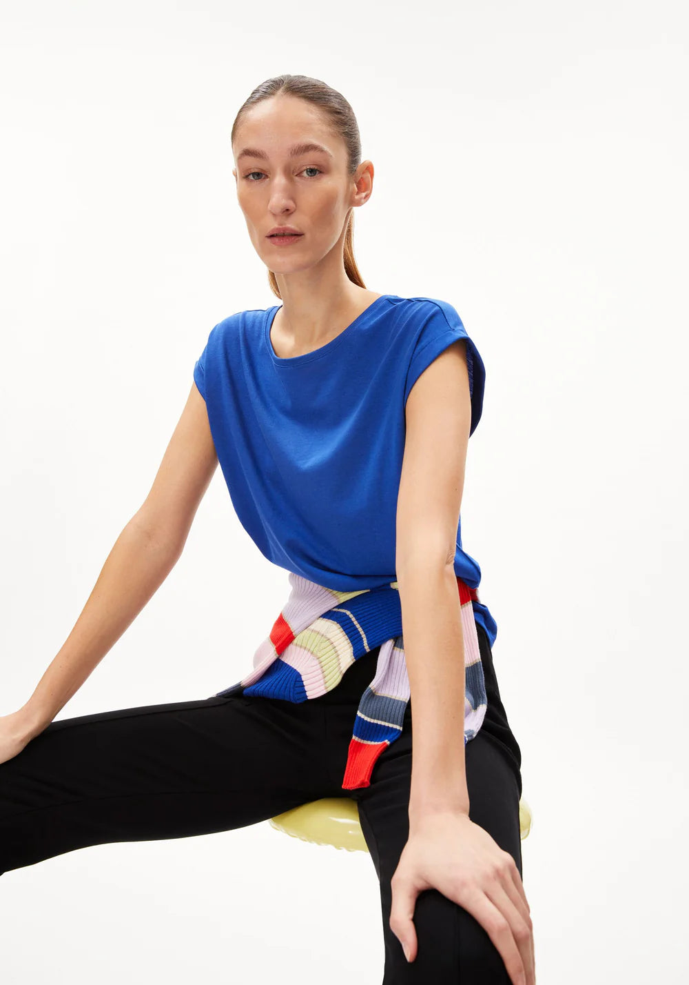 T-Shirt JILAANA Dynamo Blue von Armedangels 3