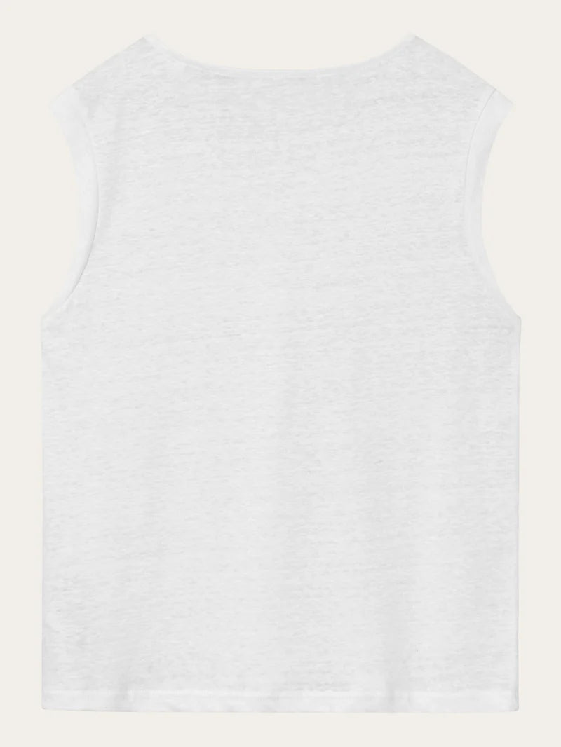 T-Shirt Linen Sleeveless Bright White von Knowledge Cotton Apparel 4