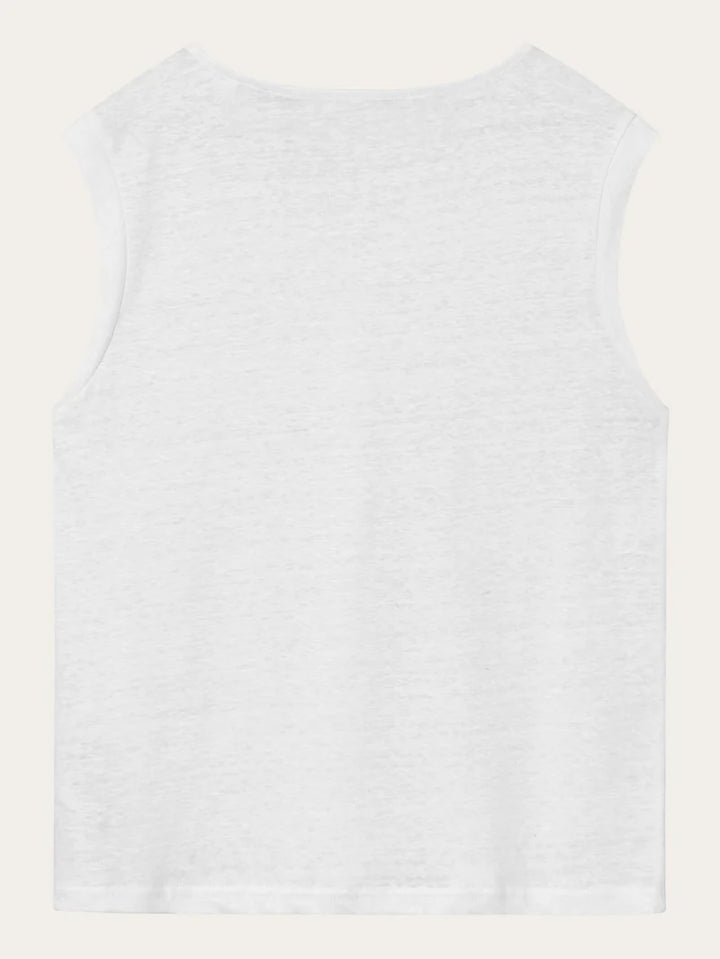 T-Shirt Linen Sleeveless Bright White von Knowledge Cotton Apparel 4