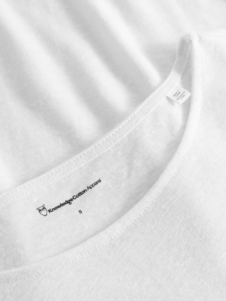 T-Shirt Linen Sleeveless Bright White von Knowledge Cotton Apparel 5