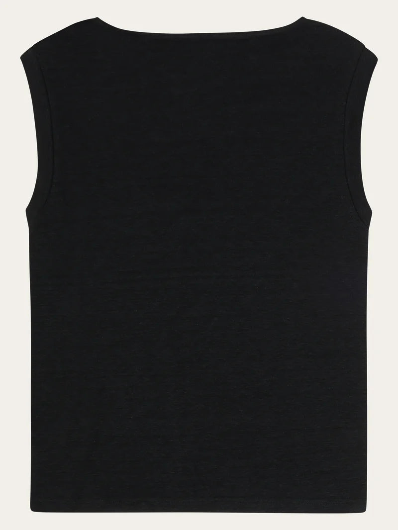 T-Shirt Linen Sleeveless Jet Black von Knowledge Cotton Apparel 22