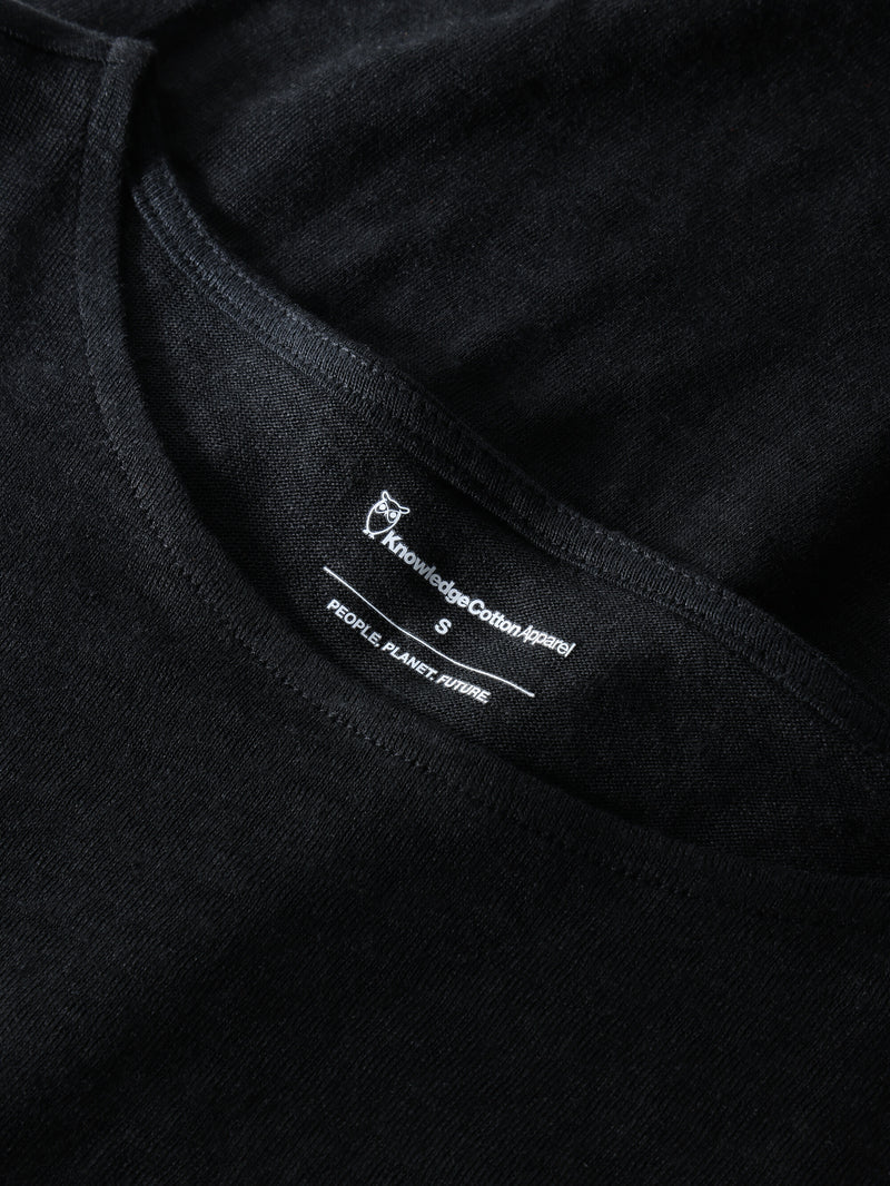 T-Shirt Linen Sleeveless Jet Black von Knowledge Cotton Apparel 4