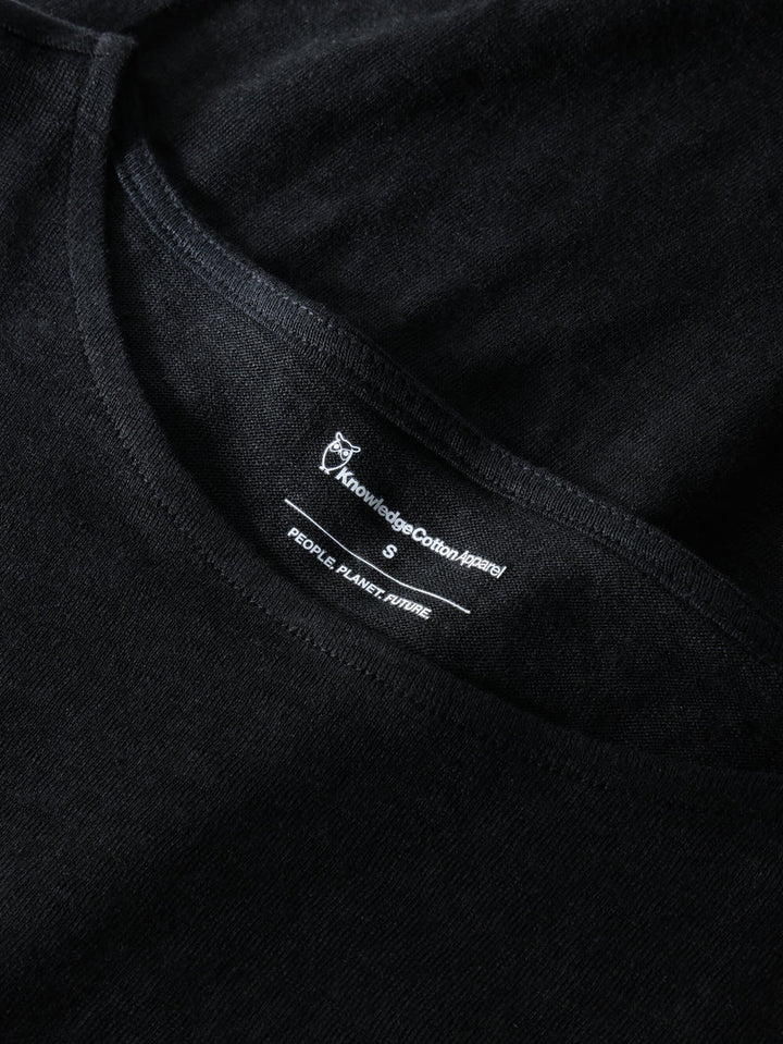 T-Shirt Linen Sleeveless Jet Black von Knowledge Cotton Apparel 4