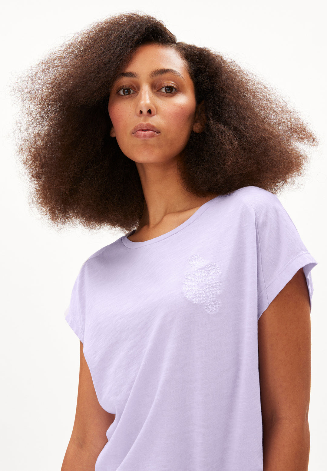 T-Shirt ONELIAA FAANCY Lavender Light von Armedangels
