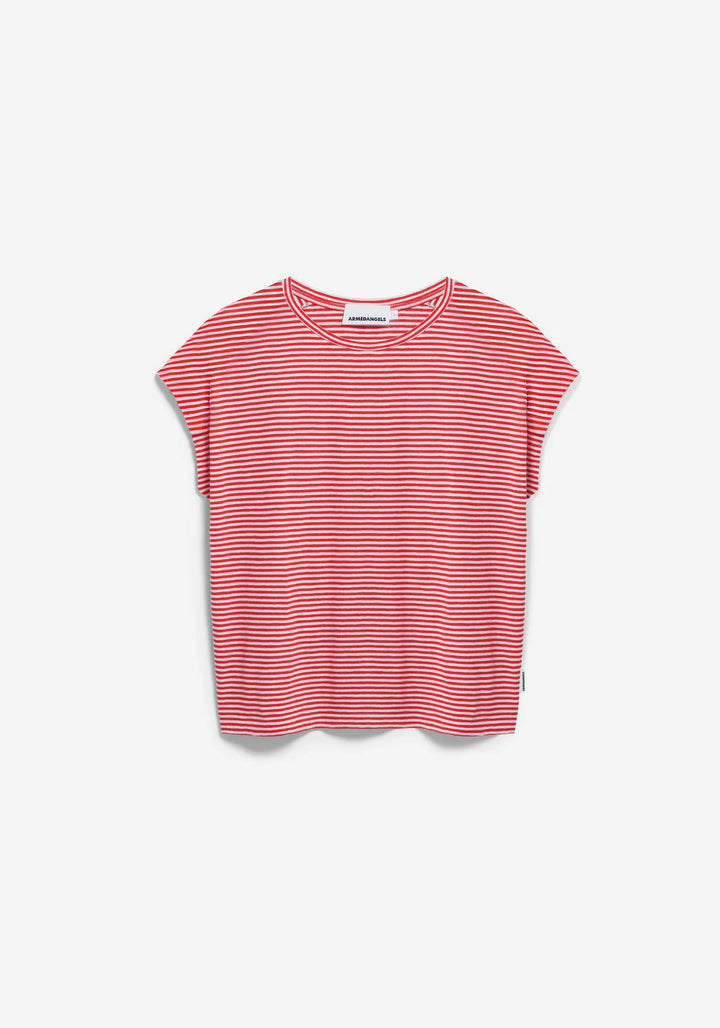 T-Shirt SLUB JERSEY STRIPE T-SHIRT Pink Mist-Mars Red von Armedangels 5