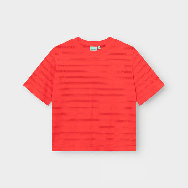 T-shirt Vadstena Lace Grenadine Red von Dedicated 3