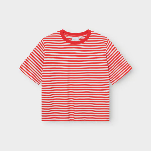 T-shirt Vadstena Stripes Grenadine Red von Dedicated 3
