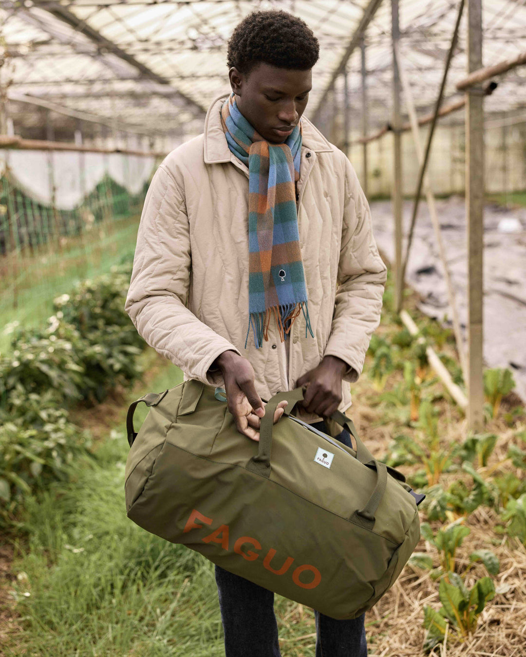 Tasche Big Duffle Woven Kaki von Faguo 2
