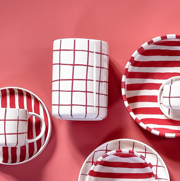 Vase Grid Tramonto Red von Magazin minori  1