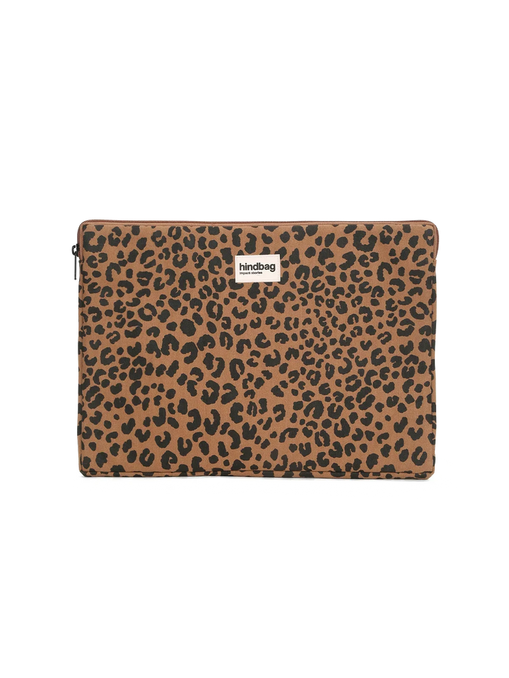 Ava Laptop-Hülle Zimt Leopard von hindbag, Vorderseite