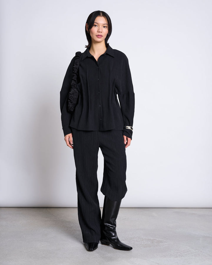Bluse Gathered Blouse Calva Black von JAN 'N JUNE