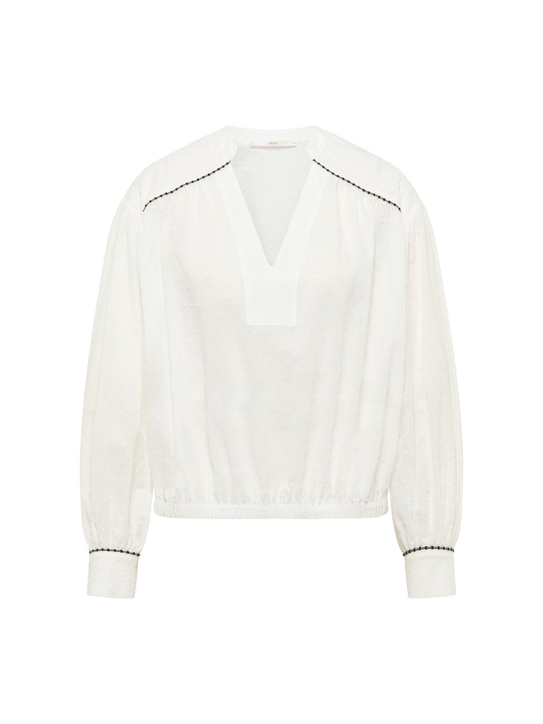 Bluse mit gerafftem Saum White von Lanius freigestellt
