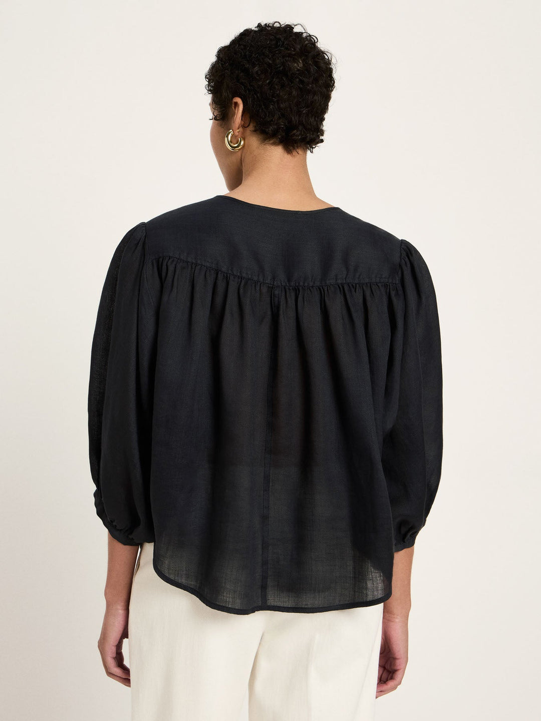Bluse mit Krauseln Onyx – LANIUS – Zweiblatt 4