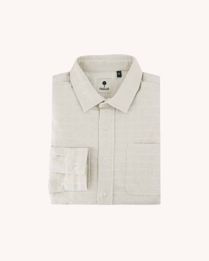 Cord-Overshirt Signy Beige von Faguo Detailansicht