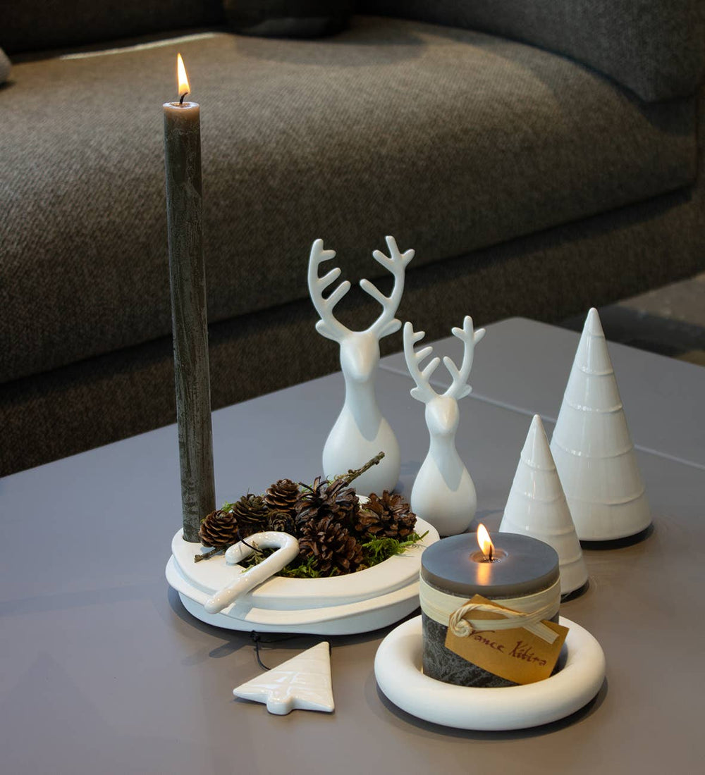 Zwei Deko Hirsche OOhh Deer Sandy White als Weihnachtsdeko