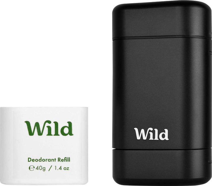 Deo Starterset Ocean Mist von Wild – schwarze Aluminiumhülle mit Deo-Refill 40 g