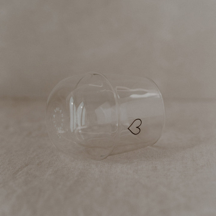 Doppelwandiges Cappuccino Glas Herz – Ansicht 3