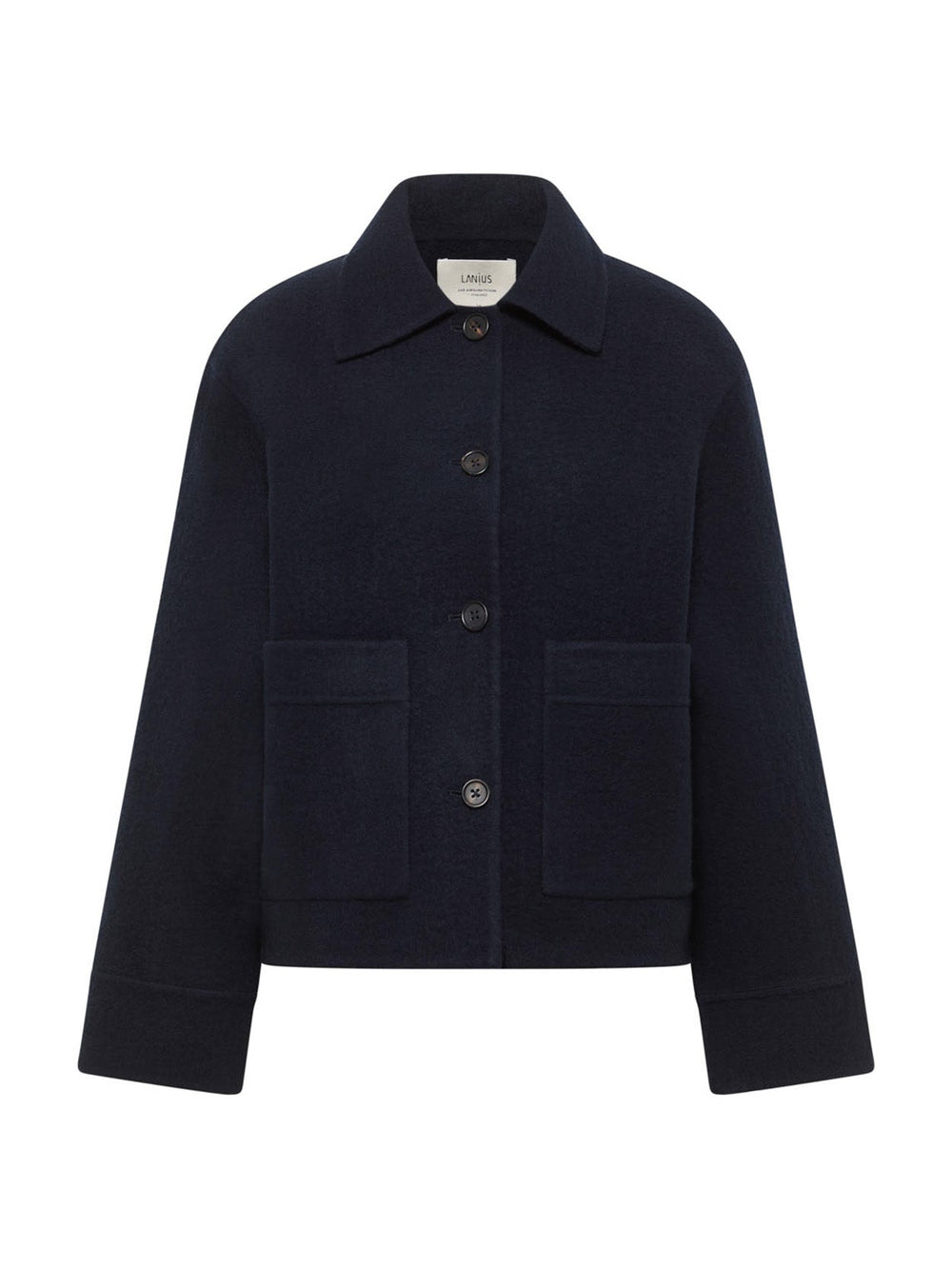 Doubleface Jacke Schurwolle Midnight von Lanius freigestellt