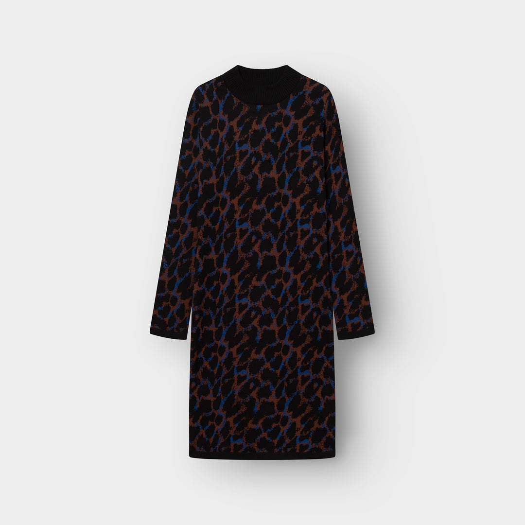 Dress Lo Leopard Multi Color von Dedicated, Strickkleid Freisteller