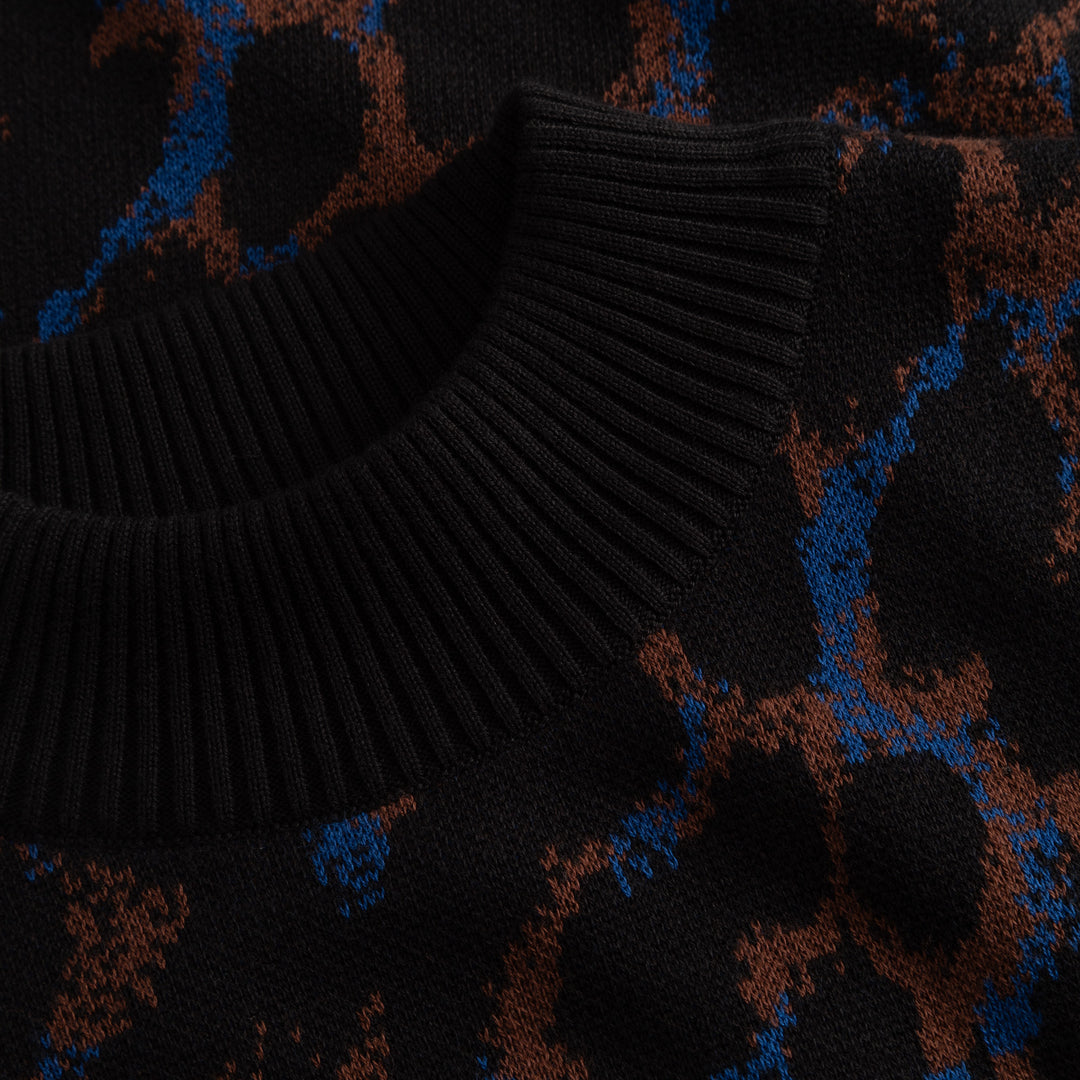 Dress Lo Leopard Multi Color von Dedicated, Detail Jacquard-Strick