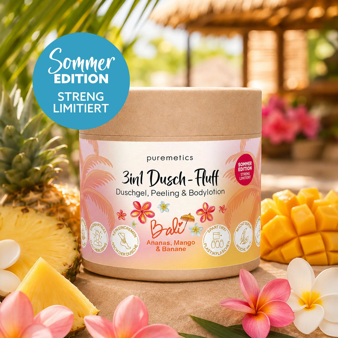3in1 Dusch-Fluff Bali mit Ananas, Mango & Banane von puremetics