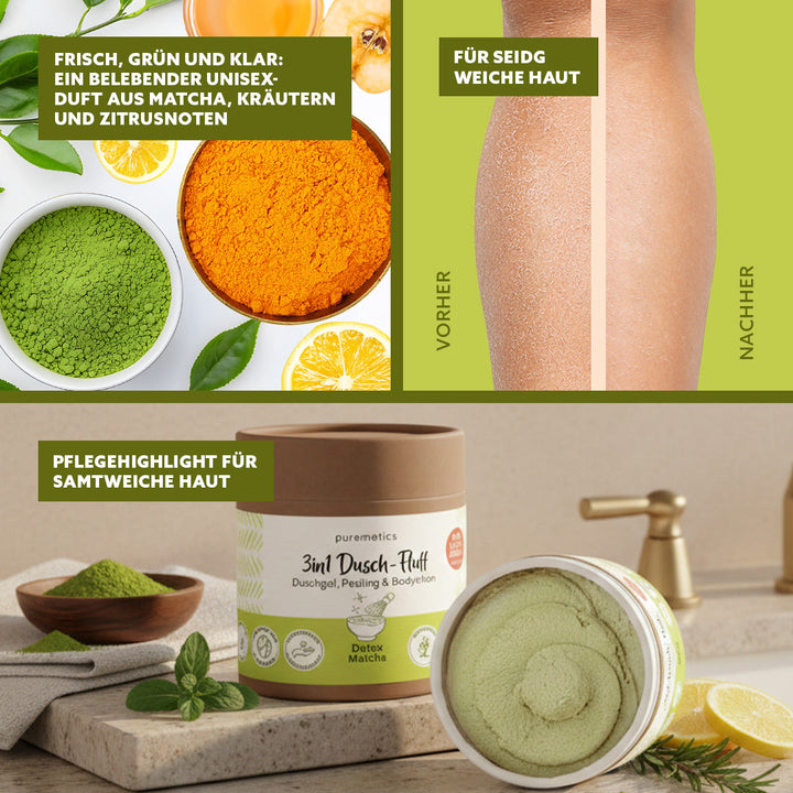 Dusch-Fluff Detox Matcha – puremetics – Zweiblatt 5