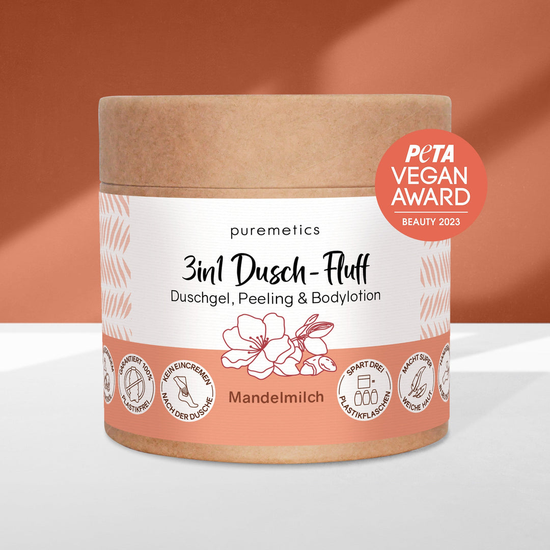 Dusch-Fluff Mandelmilch – puremetics – Zweiblatt 1