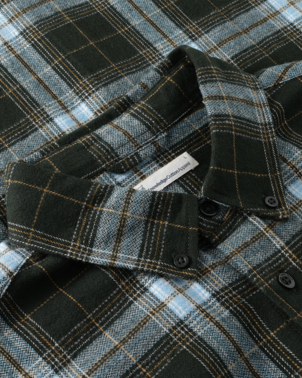 Flanellhemd mit grünem Karomuster von KnowledgeCotton Apparel, Ansicht 2