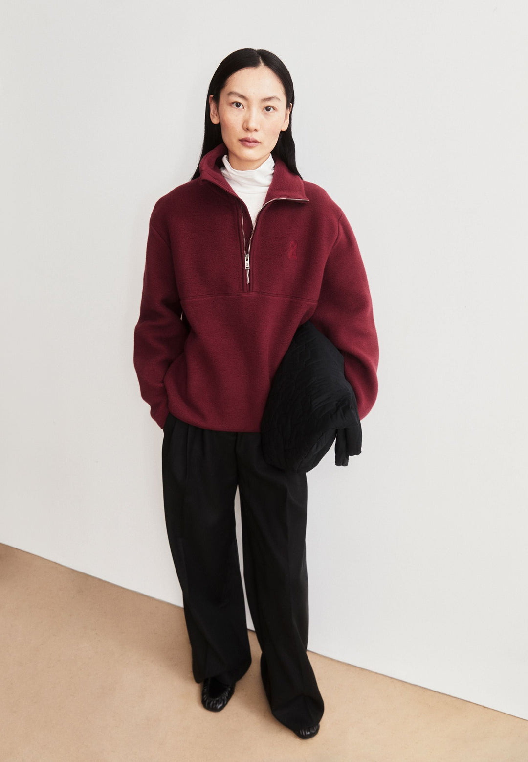 Fleece-Sweatshirt HAARLEENAA Velvet Red von Armedangels Styling-Look