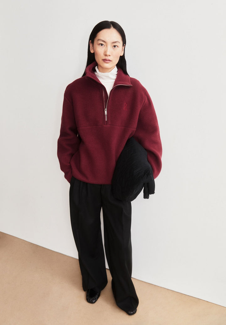 Fleece-Sweatshirt HAARLEENAA Velvet Red von Armedangels Styling-Look