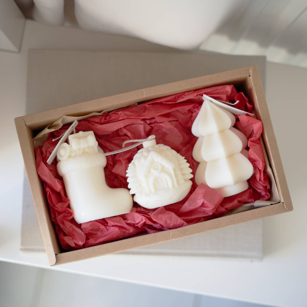 Geschenkset Aurora in der Box mit rotem Seidenpapier