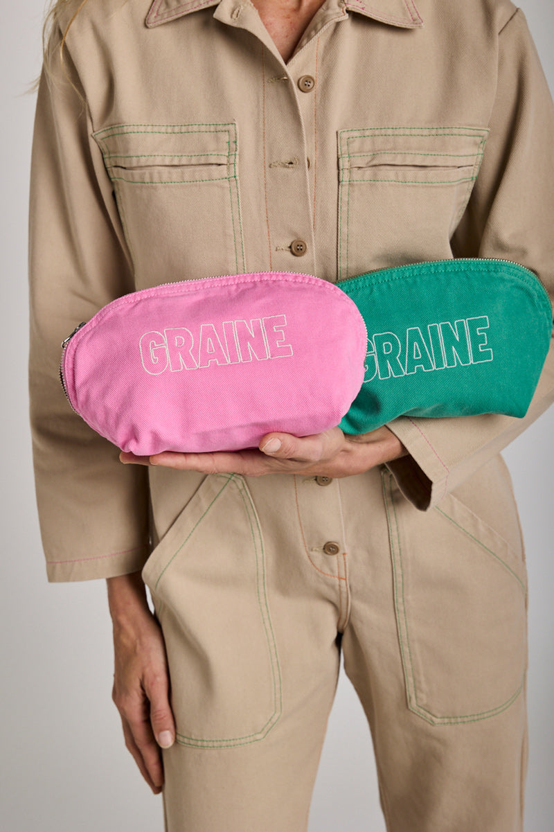 Kulturbeutel Pochette Ton Rose von Graine 