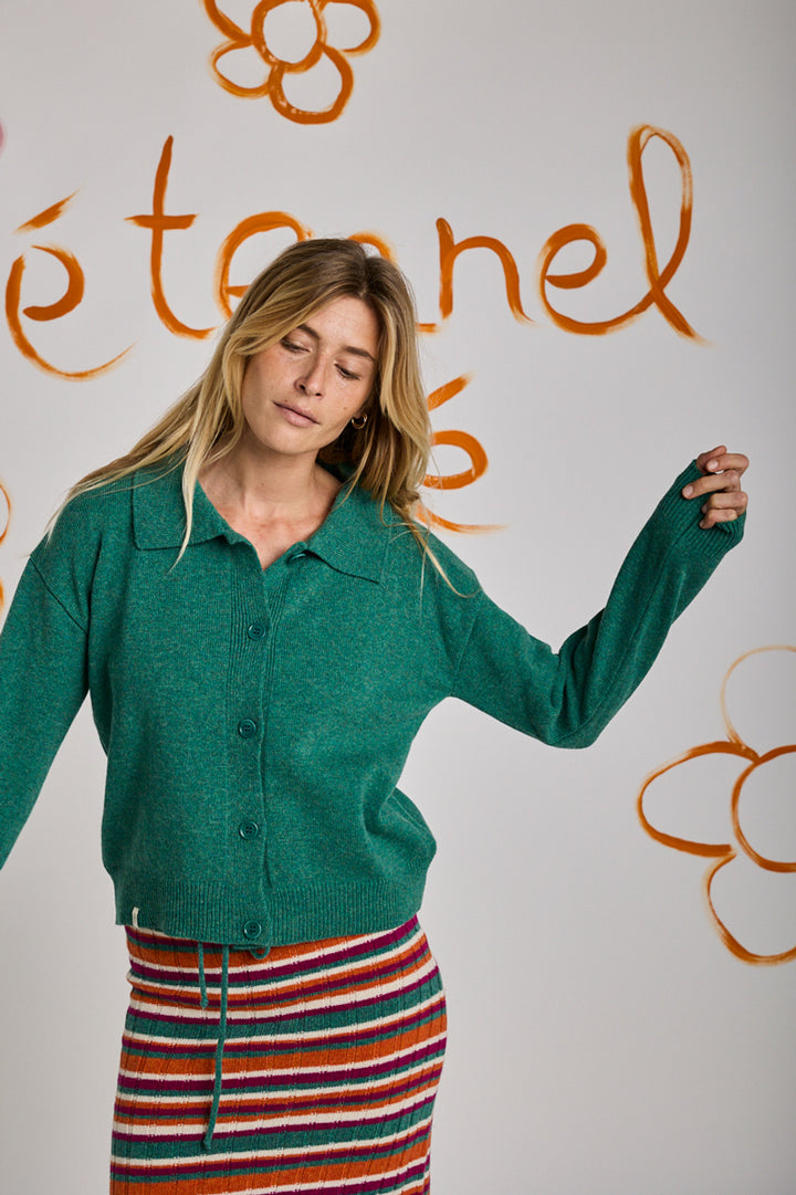 Cardigan Gilet Odeur Vert Forét von Graine 