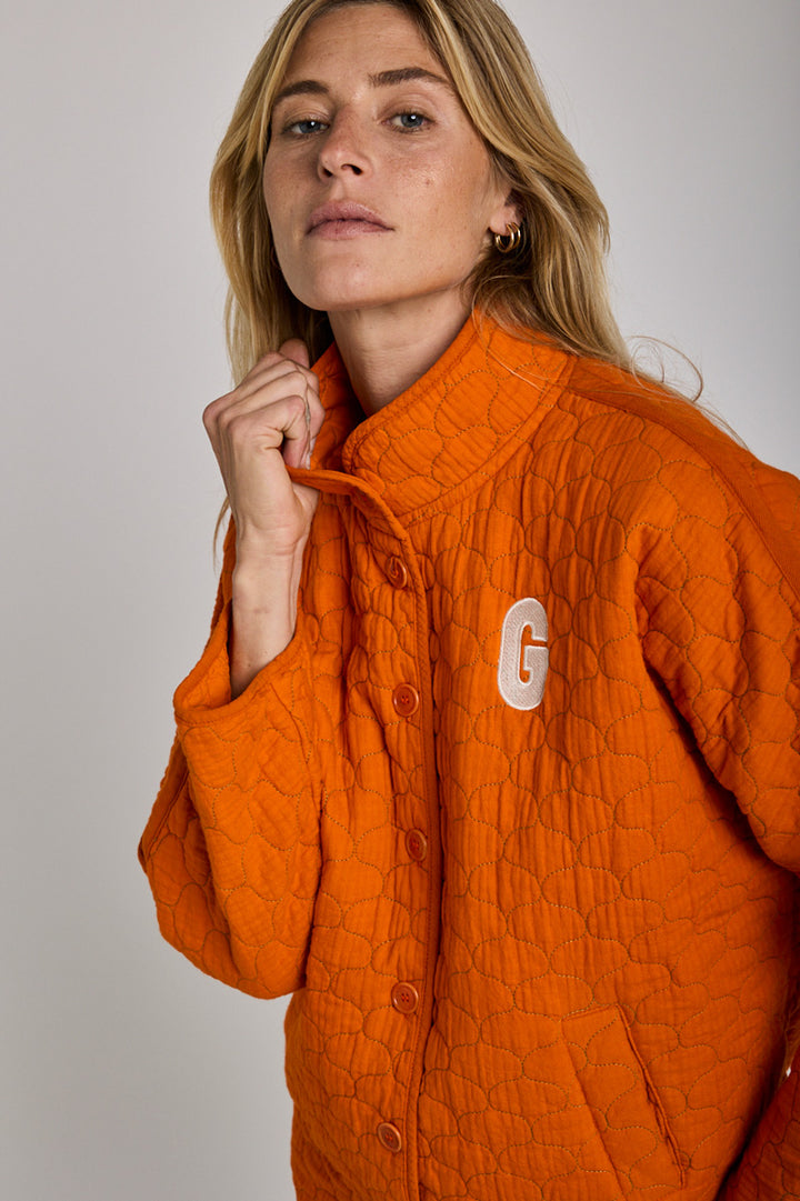 Jacke Veste Bouton Vivacite Orange von Graine 2