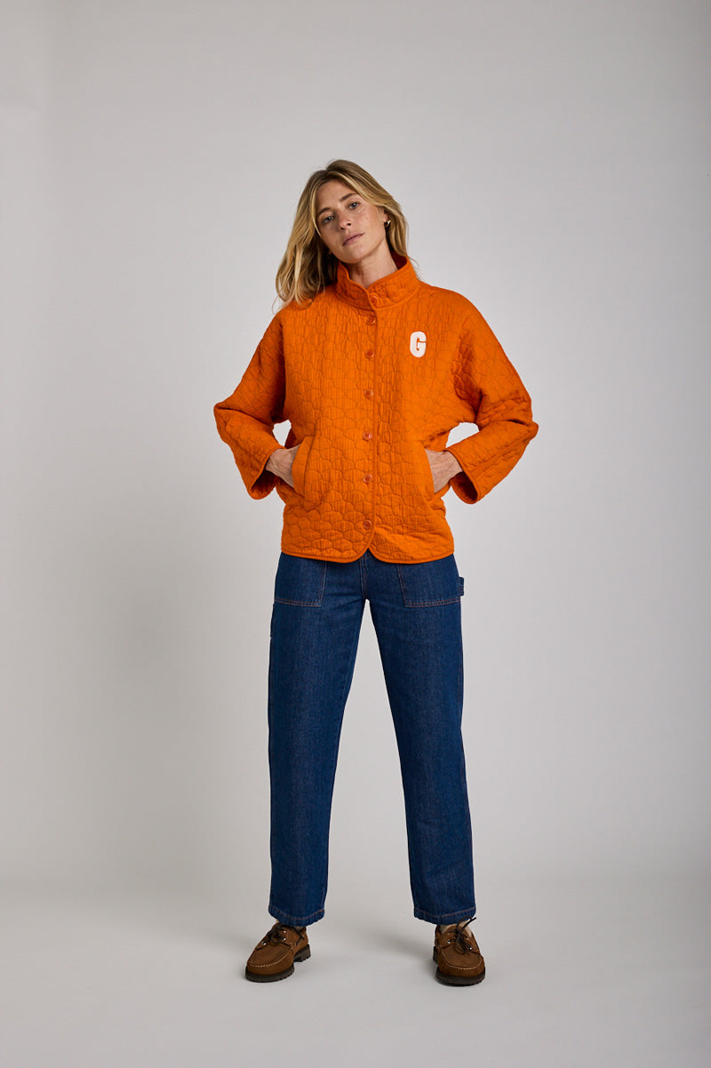 Jacke Veste Bouton Vivacite Orange von Graine 