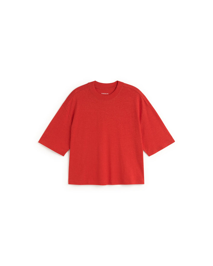 Oversize T-Shirt Lena Rot aus Hanf Thinking MU, Freisteller